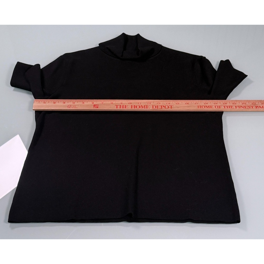Anne Klein Half Sleeve Turtleneck Sweater Black Top Womens -Sz M Tag Reads AL - Picture 12 of 15